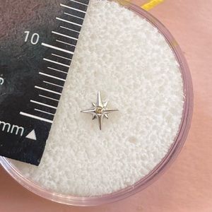 Junipurr Stella white gold cz threadless press fit piercing jewelry